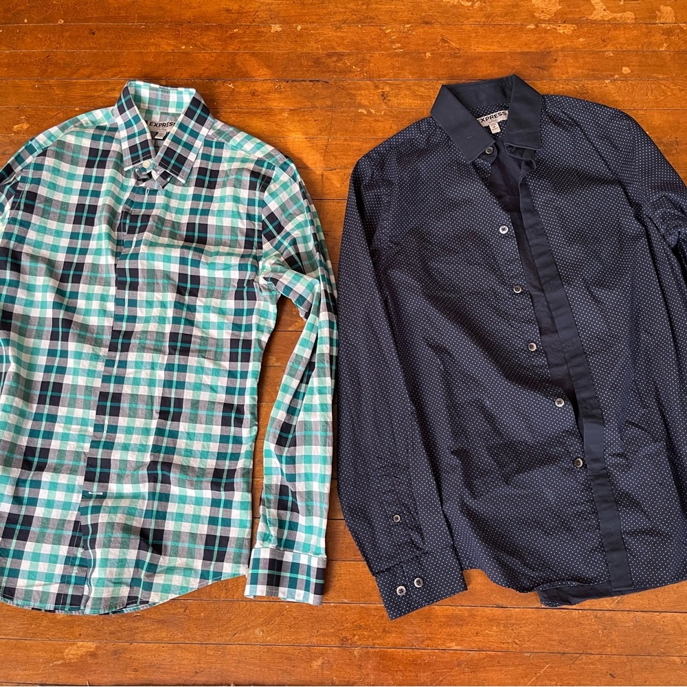 BUNDLE - 2 Express long sleeve button down dress shirts - Small